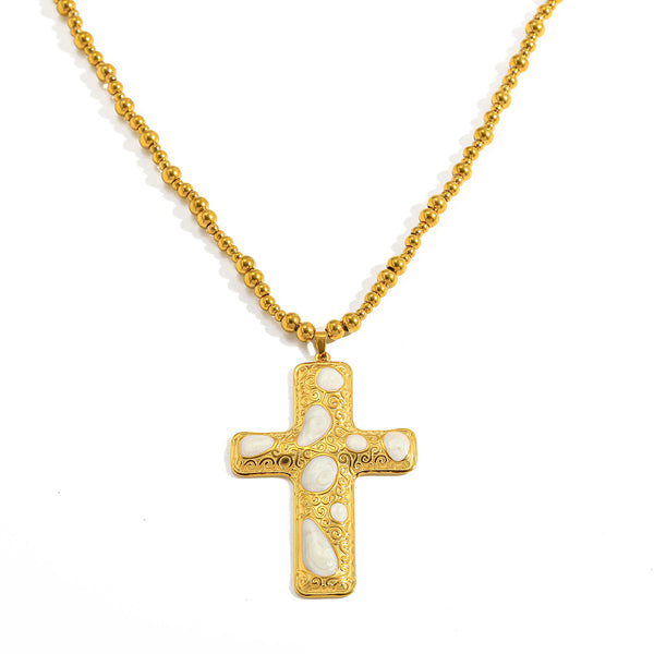 Cross Pearl Necklace