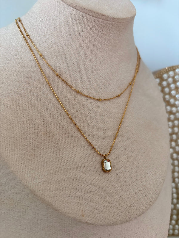 Double diamond necklace