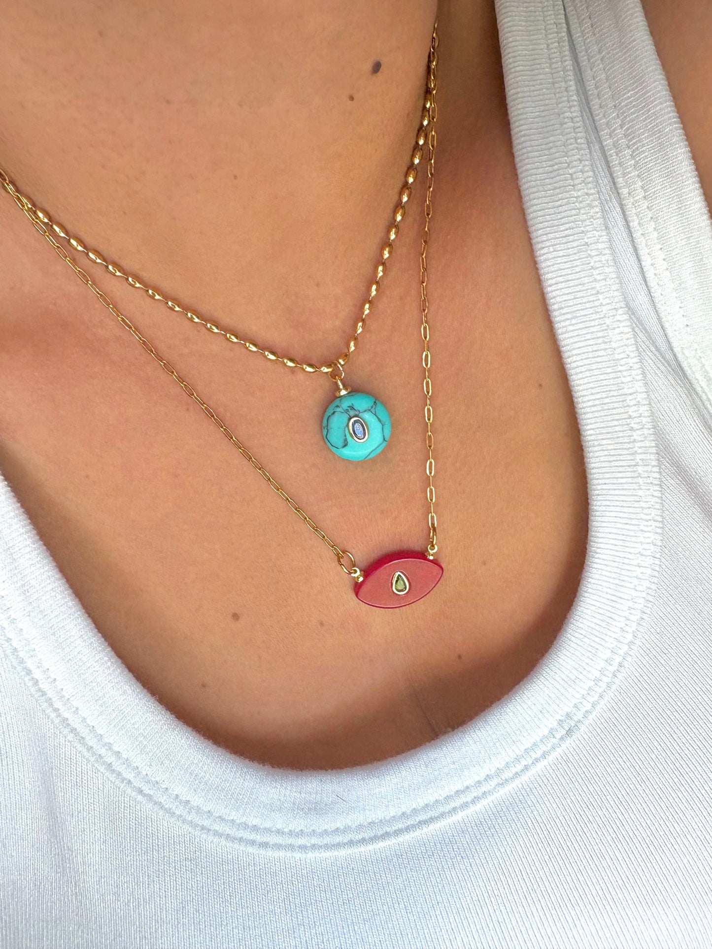 Cyan necklaces