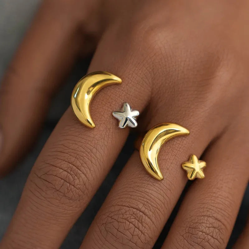 Moon and little star - Ring